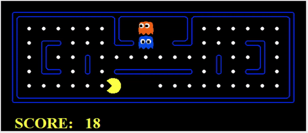 Pacman playing a game with 1 training game